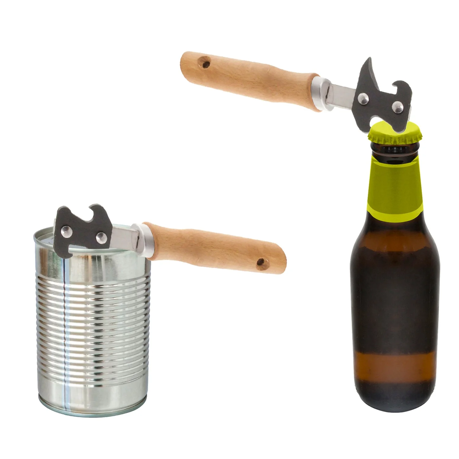 Abrelatas mango de madera 170 mm resistente para cocina ORYX