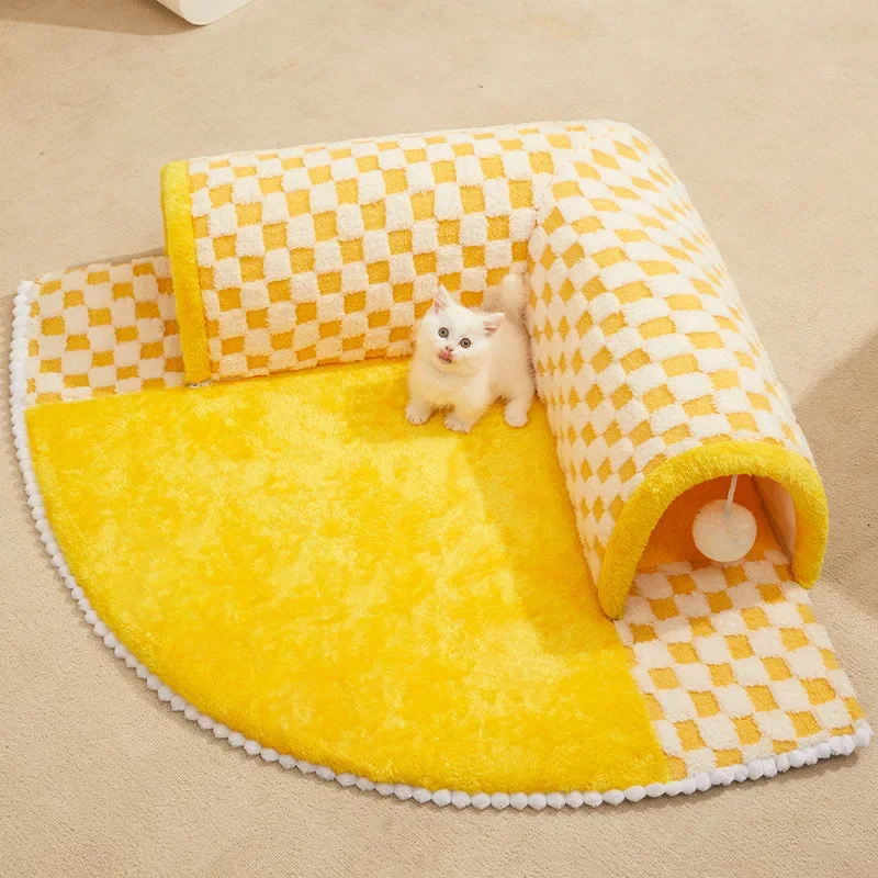 Túnel para gatos tela suave 2 en 1 cama refugio cómodo - Imagen 8