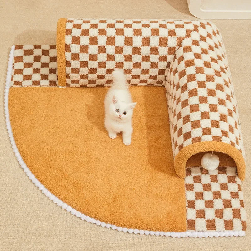 Túnel para gatos tela suave 2 en 1 cama refugio cómodo - Imagen 5
