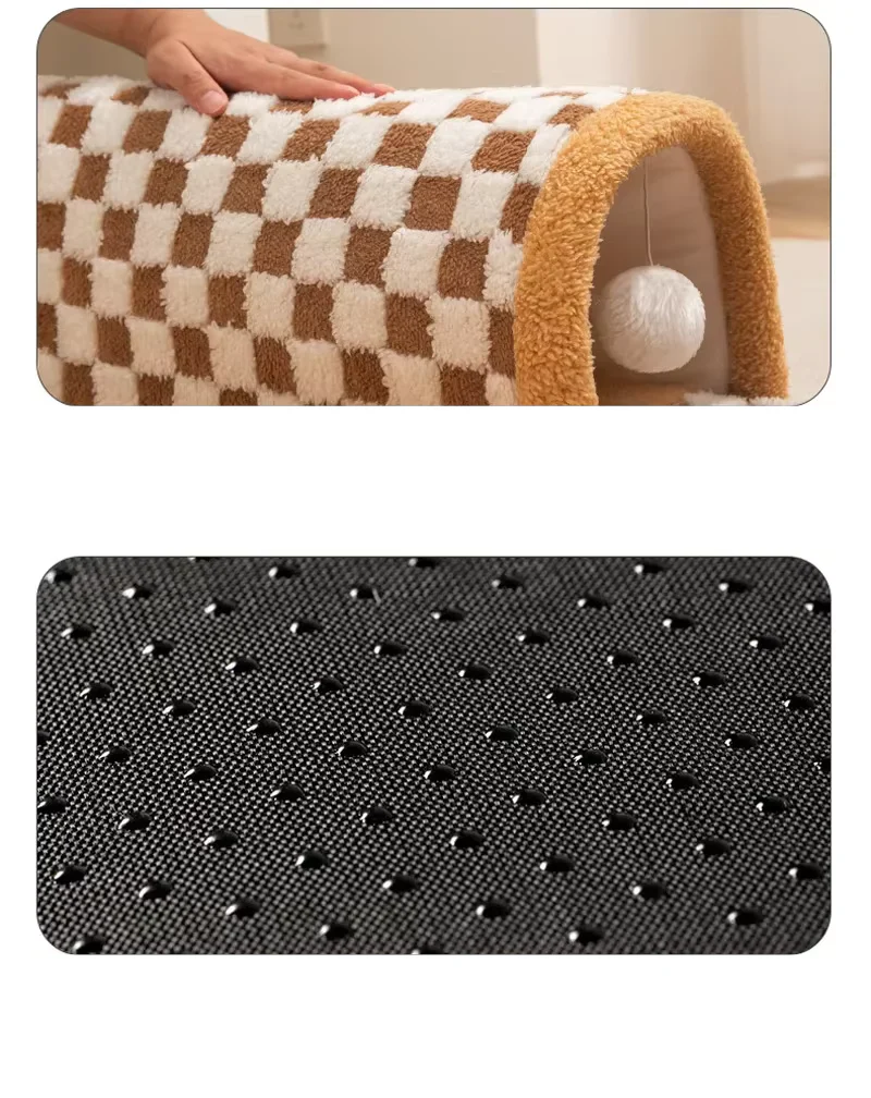 Túnel para gatos tela suave 2 en 1 cama refugio cómodo - Imagen 9