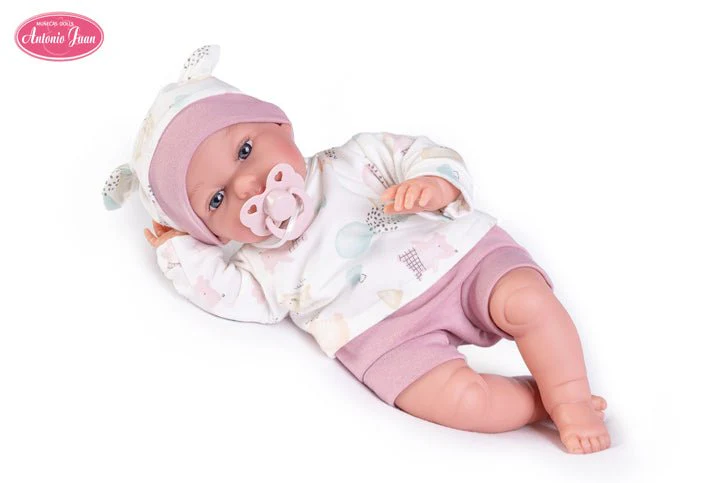 Muñecas Antonio Juan Recien Nacida Baby Toneta palabritas con saco-mochila (70251)